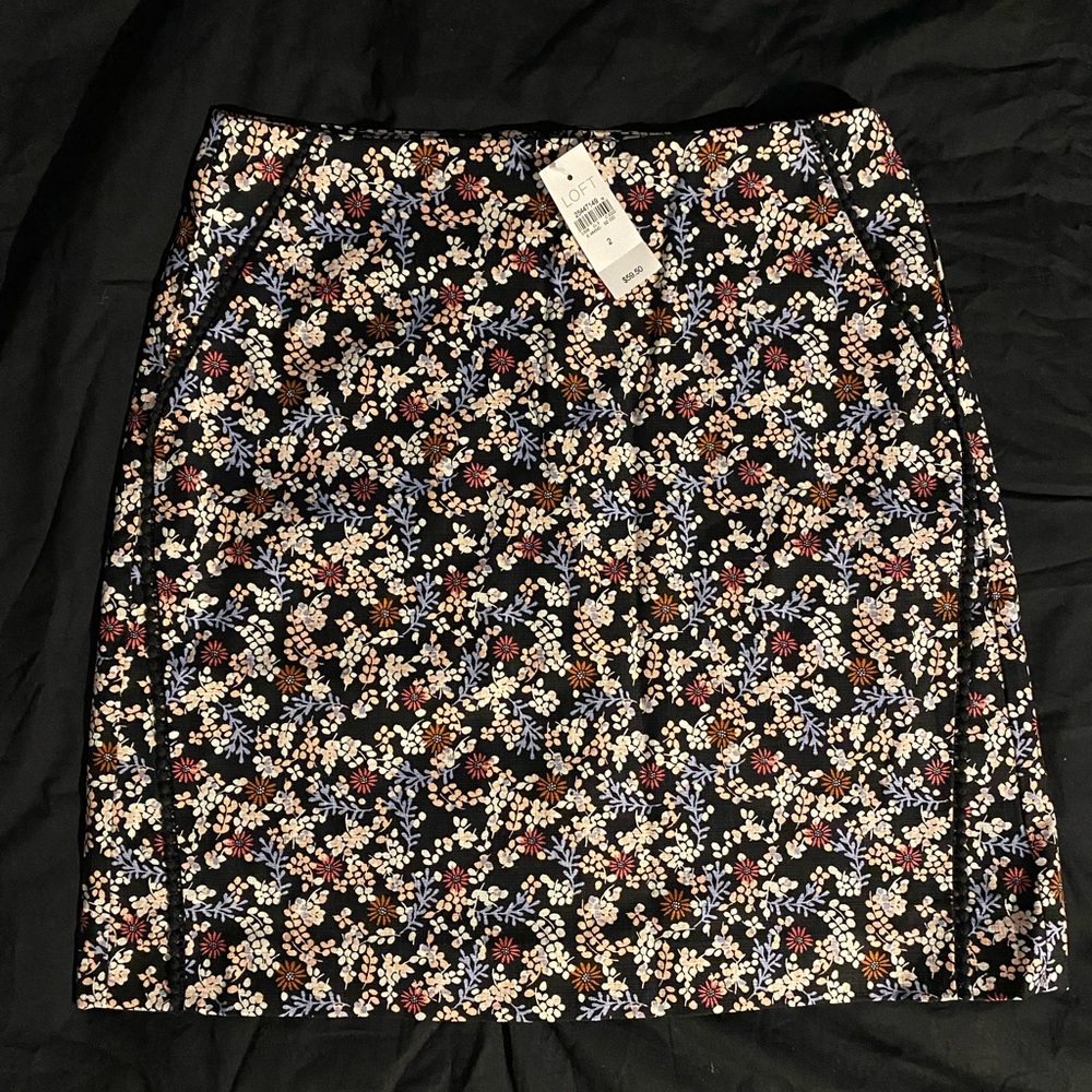 LOFT floral mini skirt